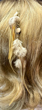 Load image into Gallery viewer, Feather Hair Xtension 2 Gemstones Chained &amp; Beaded (6 Feathers)