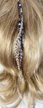 Load image into Gallery viewer, Feather Hair Xtension 4 Blue Crystal Chained &amp; Beaded (6 Feathers)