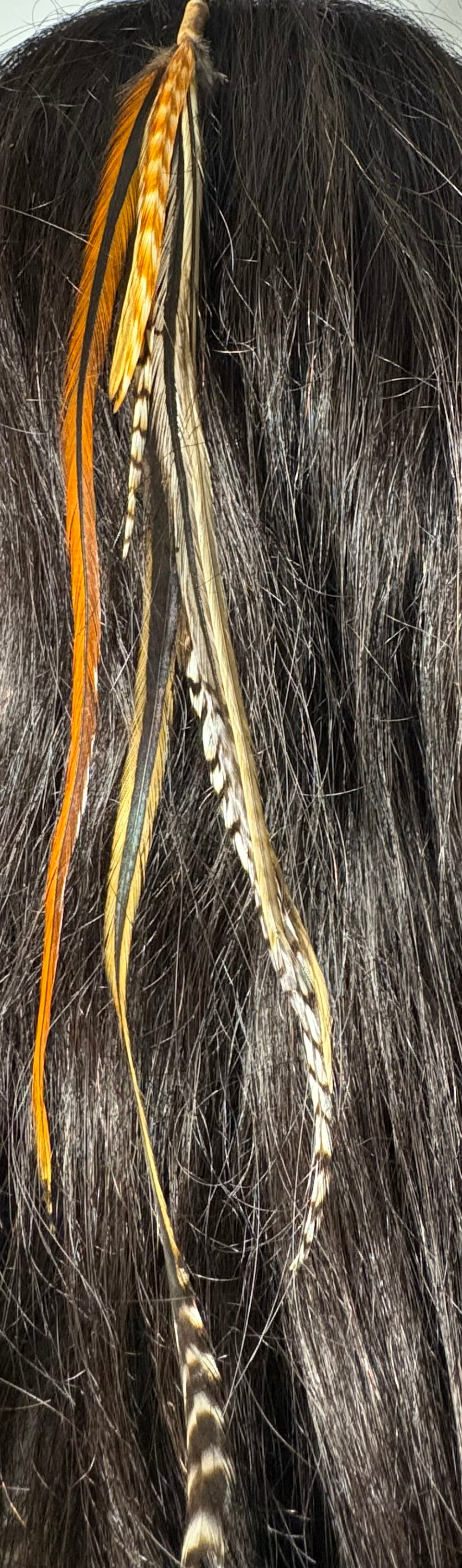 Feather Hair Xtension 9 Gemstone Bead (6 Feathers)