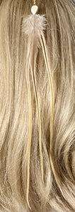 Feather Hair Xtension 11 Gemstone Leaf Bead (3 Feathers)