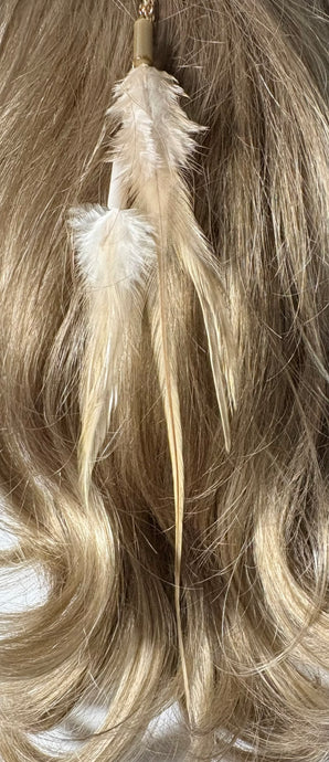 Feather Hair Xtension 13 Chained Gemstone Beaded (7 Feathers)