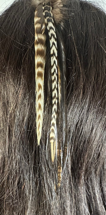 Feather Hair Xtension 14 Barrel Bead (8 Feathers)