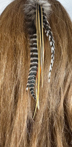Feather Hair Xtension 16 Gemstone Bead (6 Feathers)