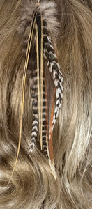 Feather Hair Xtension 16 Gemstone Bead (6 Feathers)