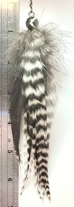 Feather Hair Xtension 17 Ornate Natural Bead (6 Feathers)