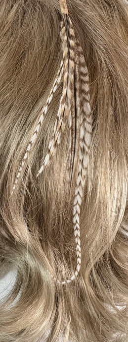 Feather Hair Xtension 18 Natural Bead (5 Feathers)