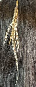 Feather Hair Xtension 18 Natural Bead (5 Feathers)