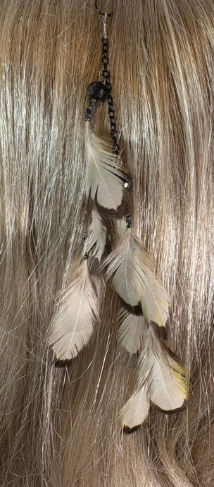 Feather Hair Xtension 22 Crystals Chained Beaded (12 Feathers)