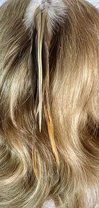 Feather Hair Xtension 29 Ornate Natural Bead (6 Feathers)