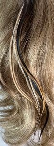 Feather Hair Xtension 30 Ornate Natural Bead (4 Feathers)