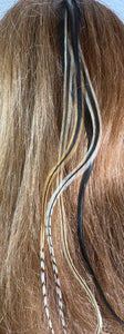 Feather Hair Xtension 30 Ornate Natural Bead (4 Feathers)