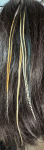 Feather Hair Xtension 30 Ornate Natural Bead (4 Feathers)