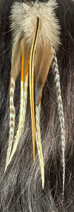 Feather Hair Xtension 30 Barrel Bead (5 Feathers)