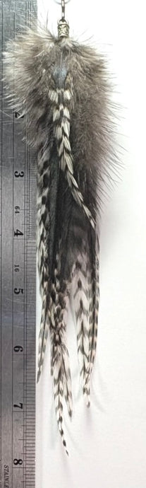 Feather Hair Xtension 36 Barrel Bead (9 Feathers)