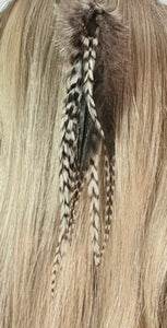 Feather Hair Xtension 36 Barrel Bead (9 Feathers)