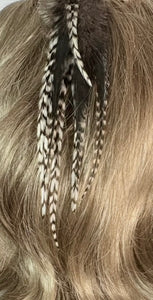 Feather Hair Xtension 36 Barrel Bead (9 Feathers)