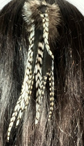 Feather Hair Xtension 36 Barrel Bead (9 Feathers)