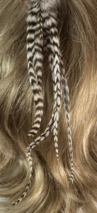 Feather Hair Xtension 37 Ornate Natural Bead (5 Feathers)