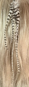 Feather Hair Xtension 37 Ornate Natural Bead (5 Feathers)