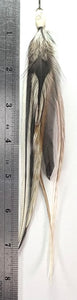 Feather Hair Xtension 38 Carved Natural Bead (7 Feathers)
