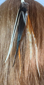 Feather Hair Xtension 38 Carved Natural Bead (7 Feathers)