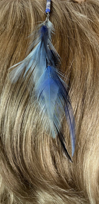 Feather Hair Xtension 43 Gemstones & Beads (5 Feathers)
