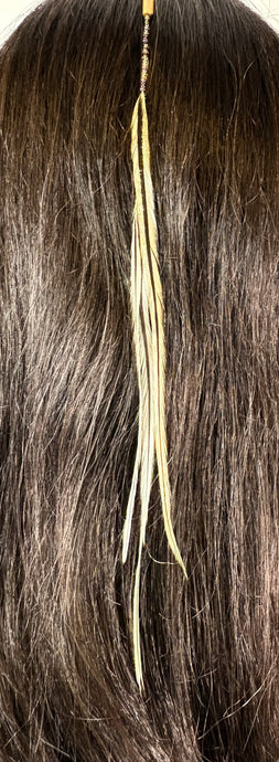 Feather Hair Xtension 44 Gemstone & Beads (3 Feathers)