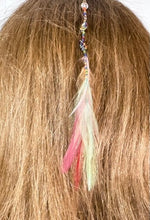 Load image into Gallery viewer, Feather Hair Xtension 45 Crystal Knotted Seed Beads (6 Feathers)