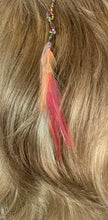 Load image into Gallery viewer, Feather Hair Xtension 45 Crystal Knotted Seed Beads (6 Feathers)