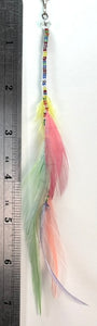 Feather Hair Xtension 45 Crystal Seed Beads (6 Feathers)