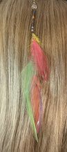 Load image into Gallery viewer, Feather Hair Xtension 45 Crystal Seed Beads (6 Feathers)