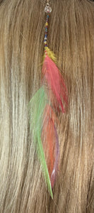 Feather Hair Xtension 45 Crystal Seed Beads (6 Feathers)