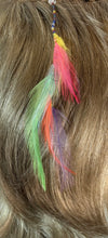 Load image into Gallery viewer, Feather Hair Xtension 45 Crystal Seed Beads (6 Feathers)