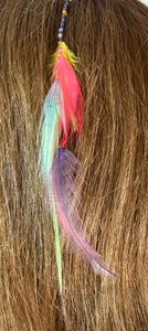 Feather Hair Xtension 45 Crystal Seed Beads (6 Feathers)