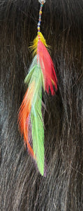 Feather Hair Xtension 45 Crystal Seed Beads (6 Feathers)