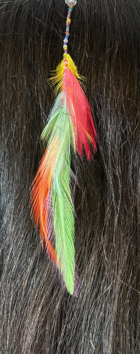 Feather Hair Xtension 45 Crystal Seed Beads (6 Feathers)