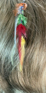 Feather Hair Xtension 47 Crystals Seed Beads (6 Feathers)