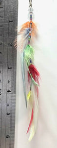 Feather Hair Xtension 47 Crystals Seed Beads (6 Feathers)