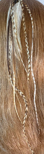 Feather Hair Xtension 50 Seed Beads Dangling Crystals (11 Feathers)