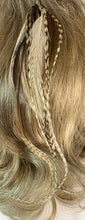 Load image into Gallery viewer, Feather Hair Xtension 50 Seed Beads Dangling Crystals (11 Feathers)