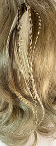 Feather Hair Xtension 50 Seed Beads Dangling Crystals (11 Feathers)