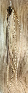 Feather Hair Xtension 50 Seed Beads Dangling Crystals (11 Feathers)