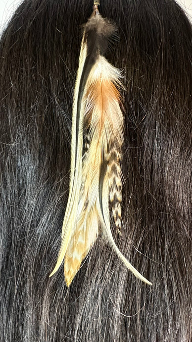 Feather Hair Xtension 49 Seed Beads (7 Feathers)
