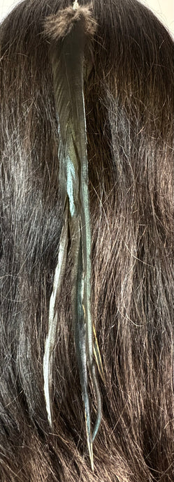 Feather Hair Xtension 55 Engraved Metal Bead (4 Feathers)