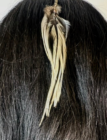 Feather Hair Xtension 57 Seed Beads (8 Feathers)