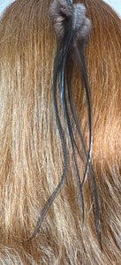 Feather Hair Xtension 58 Carved Natural Bead (5 Feathers)