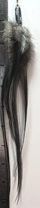 Feather Hair Xtension 58 Carved Natural Bead (5 Feathers)