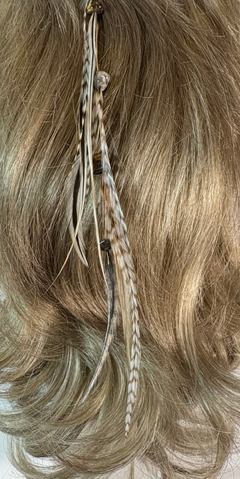 Feather Hair Xtension 59 Gemstone Beads(9 Feathers)