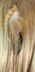 Feather Hair Xtension 60 Seed Beads( 6 Feathers)