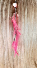 Load image into Gallery viewer, Feather Hair Xtension 60 Coral &amp; Seed Beads (4 Feathers)